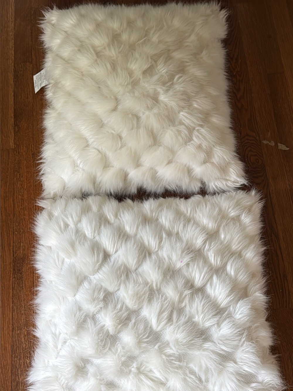 Callisto Faux Fur Decorative Pillow Covers in White Cream